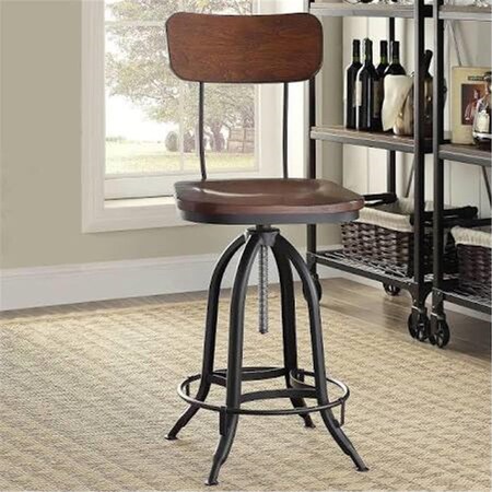 Convenience Concepts Mason Adjustable Stool, Chestnut & Black HI2548866